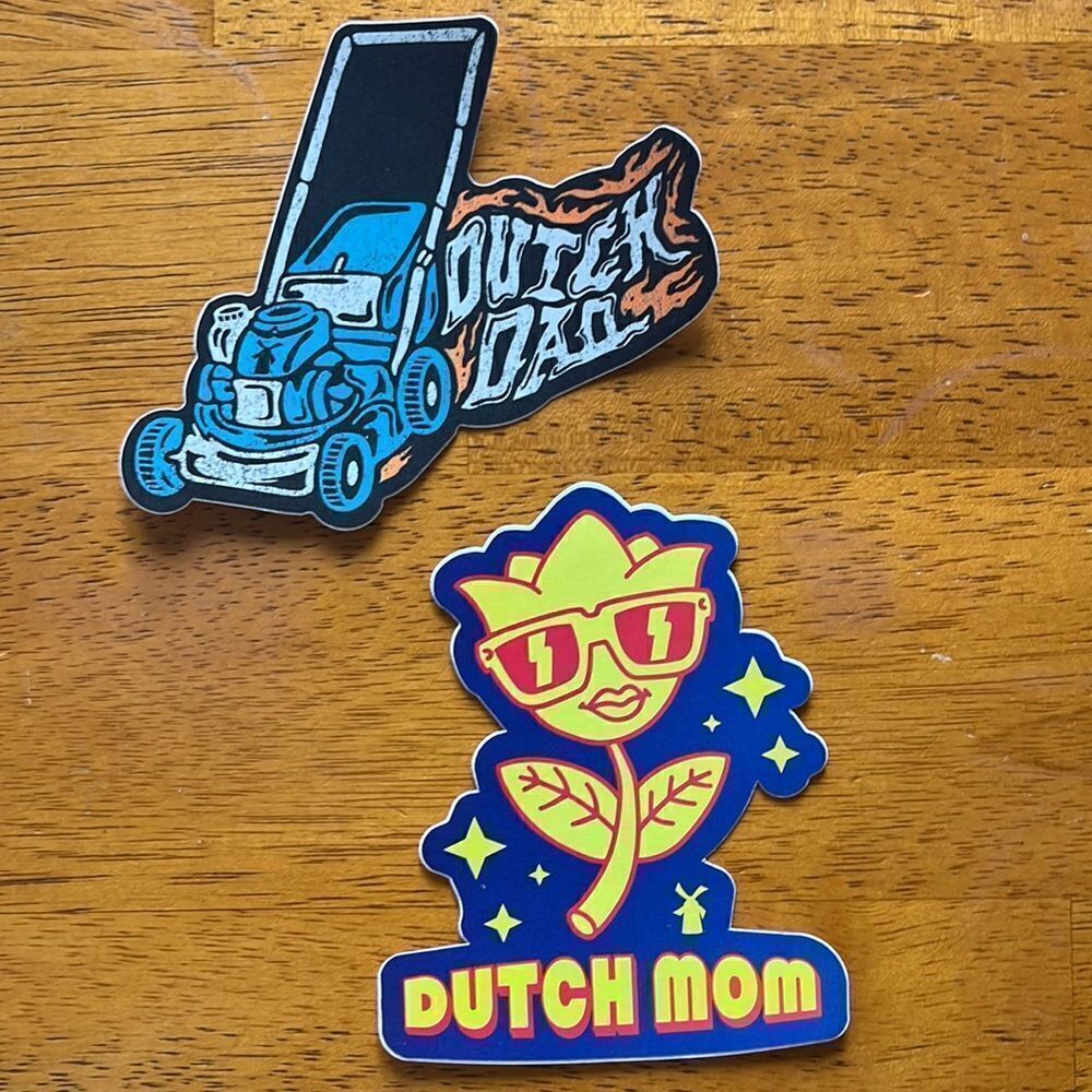 NWT DUTCH DAD AND DUTCH MOM DUTCH BROS STICKERS